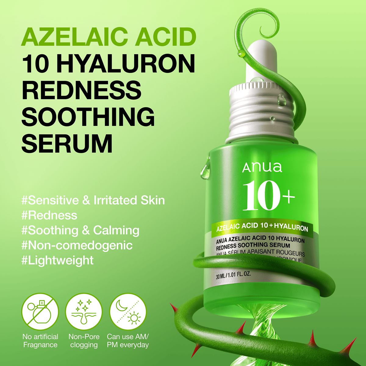 ANUA Azelaic Acid 10 Hyaluron Soothing Serum