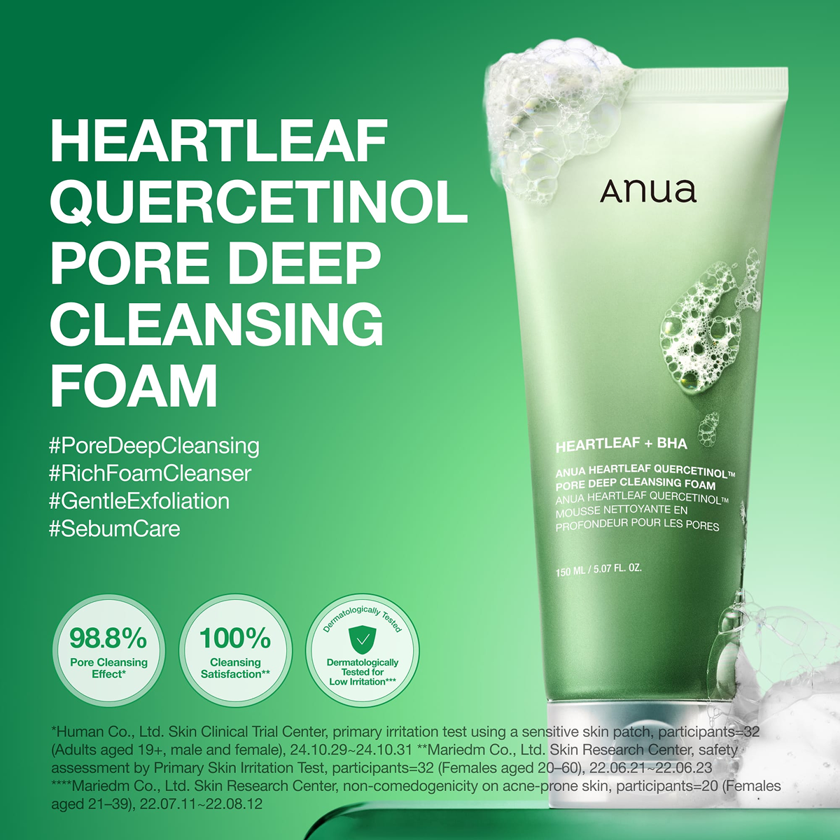 ANUA Heartleaf Quercetinol Pore Deep Cleansing Foam