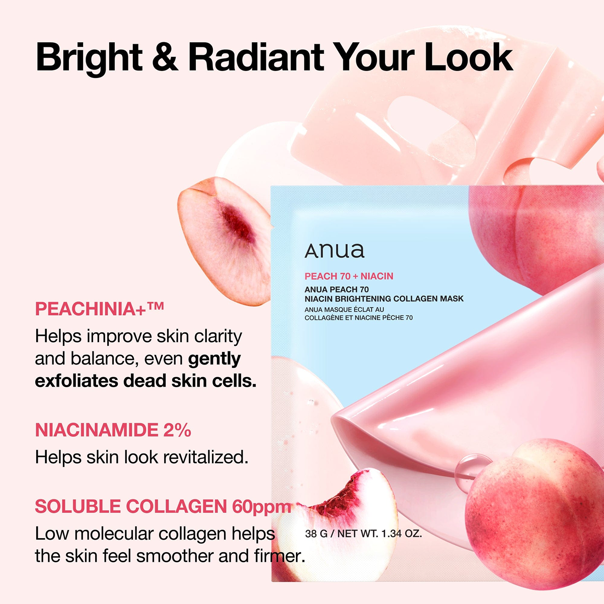 ANUA Peach 70 Niacin Brightening Collagen Mask